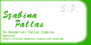 szabina pallas business card